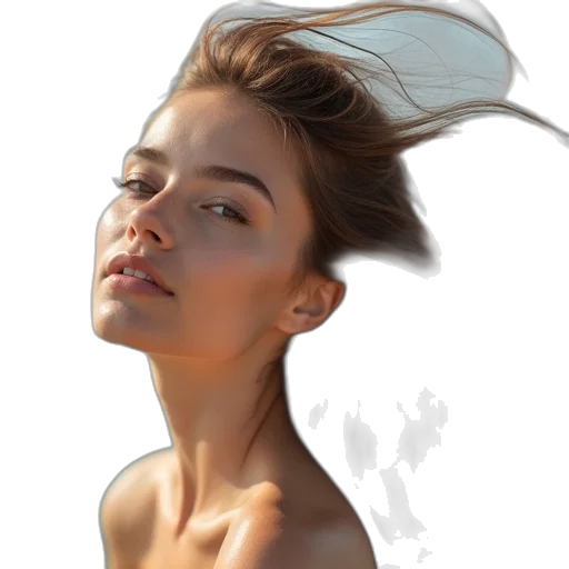 hair, face, jewelry, crown transparent PNG cut-out