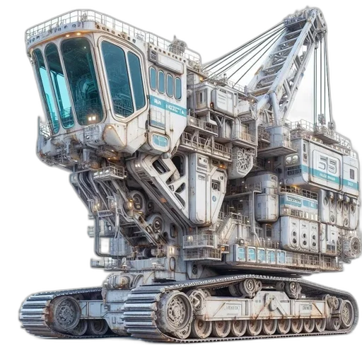 robot, weapon, concept art, 3d render transparent PNG cut-out