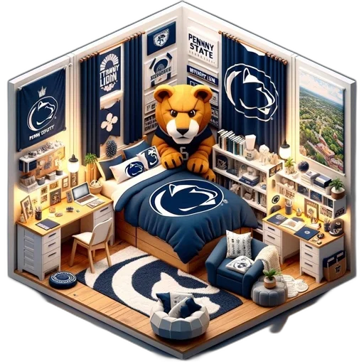warmly, lit, bedroom, penn transparent PNG cut-out