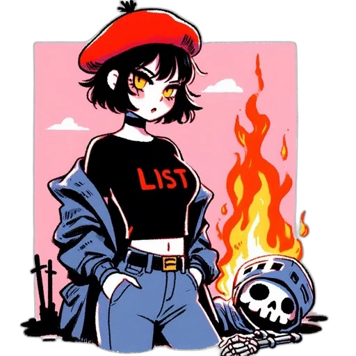jacket, hat, staff, weapon transparent PNG cut-out