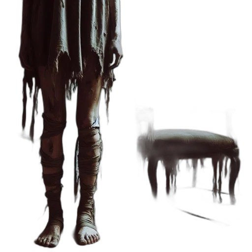 creature, dress, jacket, staff transparent PNG cut-out