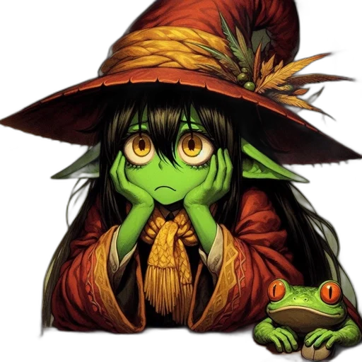 dragon, hat, staff, creature transparent PNG cut-out