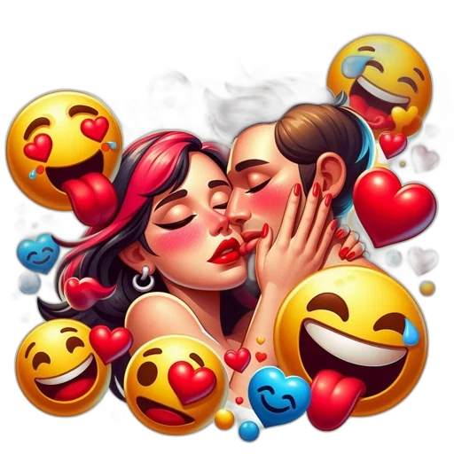 photorealistic, cartoon, man, woman transparent PNG cut-out