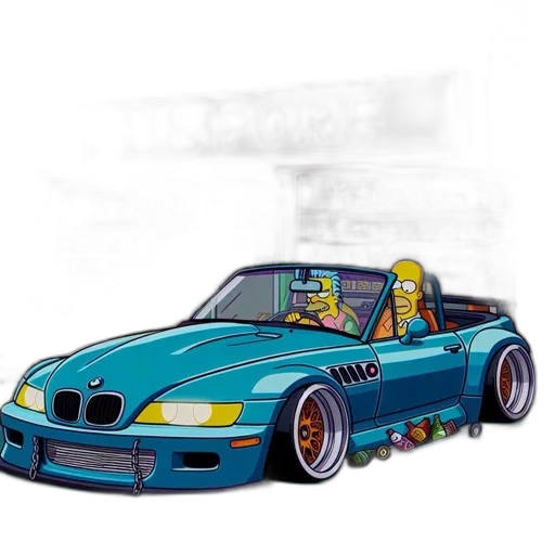 car, concept art, photorealistic, anime transparent PNG cut-out