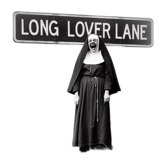 nun, laughing, shouting, stands transparent PNG cut-out