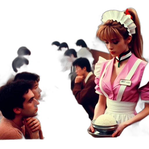 hair, concept art, 3d render, vaporwave transparent PNG cut-out