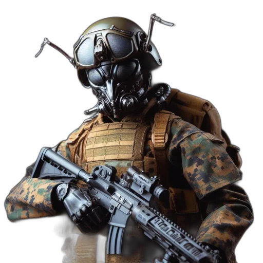 robot, weapon, mask, staff transparent PNG cut-out