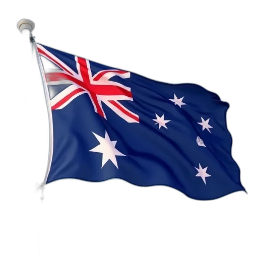 australian, flag, waves, wind transparent PNG cut-out