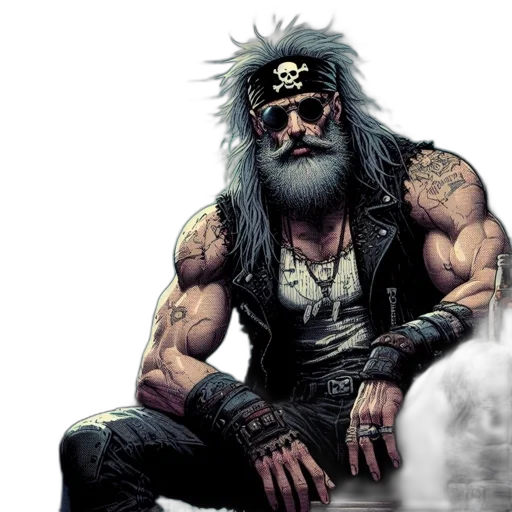 comic book art, concept art, cyberpunk, fantasy art transparent PNG cut-out