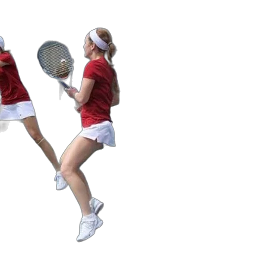 3d render, two, women, red transparent PNG cut-out