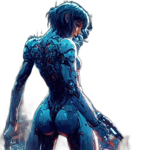 robot, cyberpunk, concept art, comic book art transparent PNG cut-out