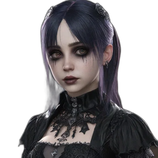 face, dress, jewelry, staff transparent PNG cut-out