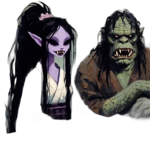 concept art, fantasy art, comic book art, dark transparent PNG cut-out