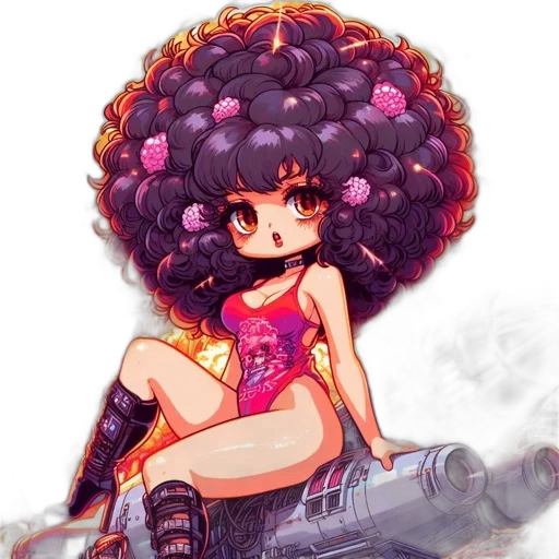 hair, staff, anime, concept art transparent PNG cut-out