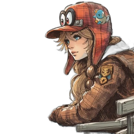 hat, jacket, face, concept art transparent PNG cut-out