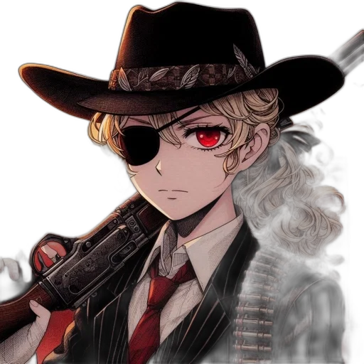 weapon, staff, hat, anime transparent PNG cut-out