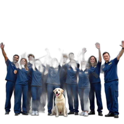 staff, group, people, including transparent PNG cut-out