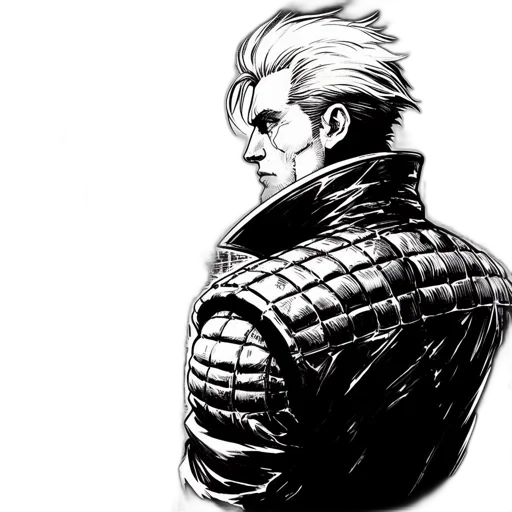 jacket, sword, weapon, face transparent PNG cut-out