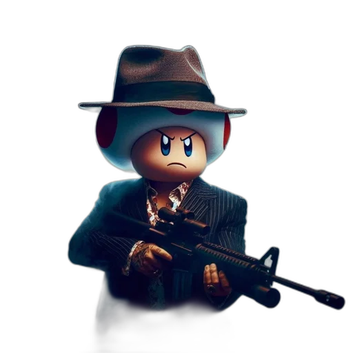 weapon, robot, staff, hat transparent PNG cut-out