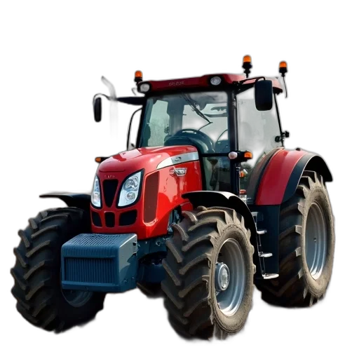 animal, red, tractor, blue transparent PNG cut-out