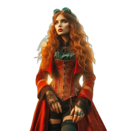 dress, fantasy art, concept art, comic book art transparent PNG cut-out