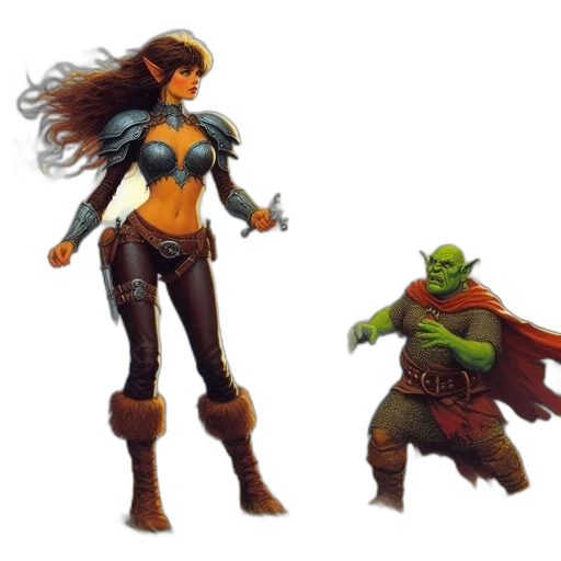 concept art, fantasy art, comic book art, 3d render transparent PNG cut-out