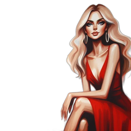 dress, oil painting, photorealistic, fantasy art transparent PNG cut-out