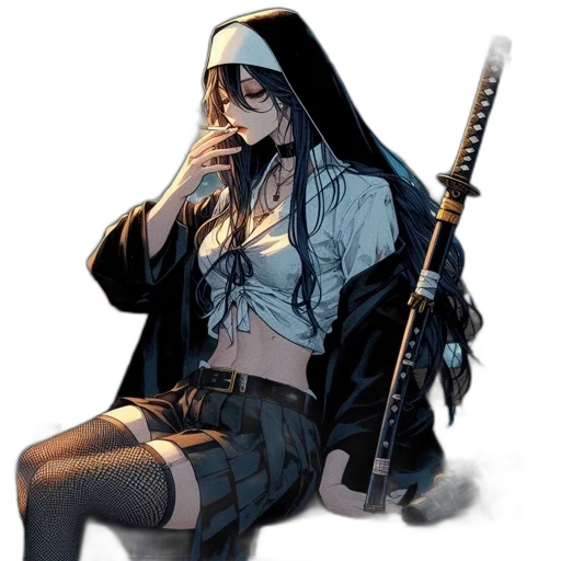 staff, weapon, jacket, sword transparent PNG cut-out