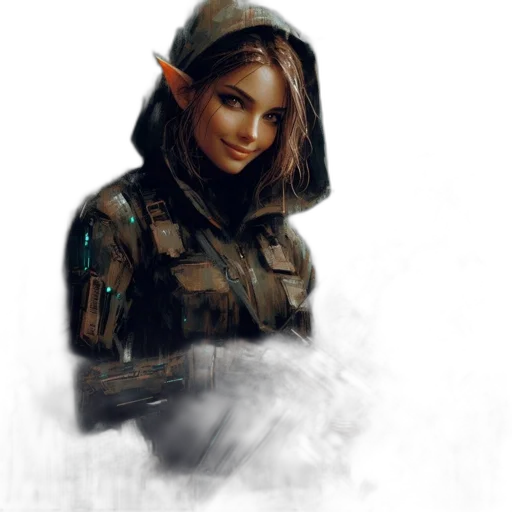 face, jacket, weapon, mask transparent PNG cut-out