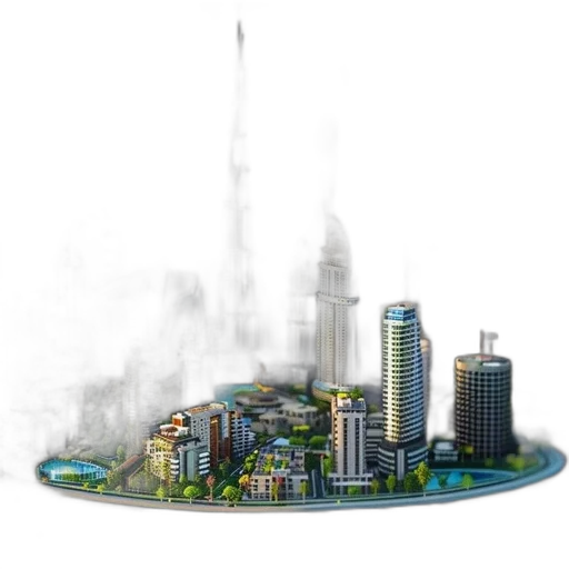 building, concept art, 3d render, photorealistic transparent PNG cut-out