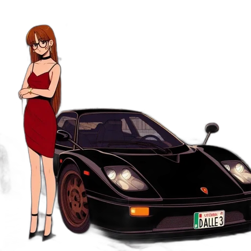 car, dress, cartoon, anime transparent PNG cut-out