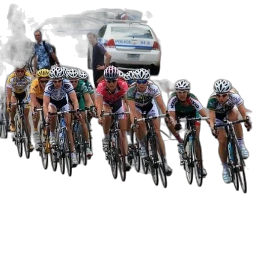 group, cyclists, ride, down transparent PNG cut-out