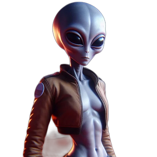 jacket, robot, creature, staff transparent PNG cut-out
