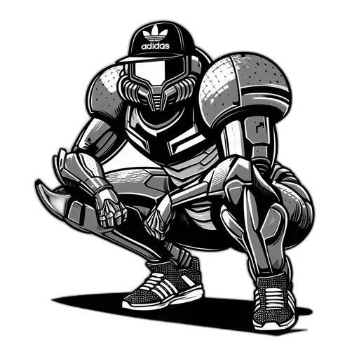 robot, sword, weapon, comic book art transparent PNG cut-out