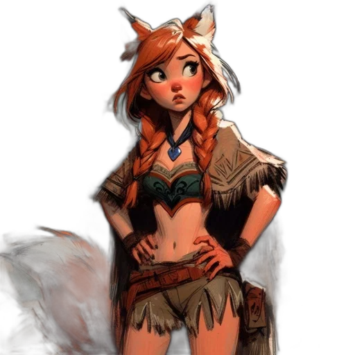 staff, dress, animal, fantasy art transparent PNG cut-out