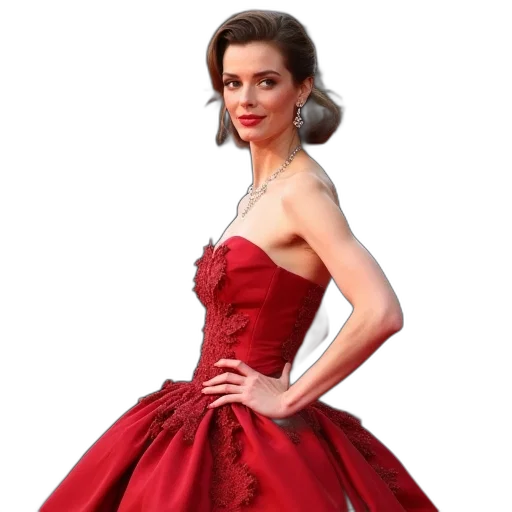 dress, photorealistic, concept art, red transparent PNG cut-out