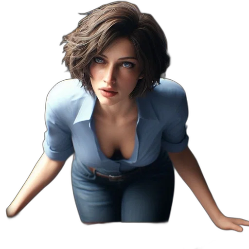 dress, face, jacket, concept art transparent PNG cut-out