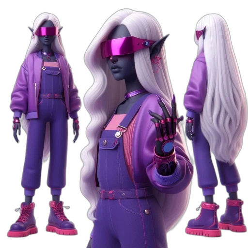 jacket, hair, robot, concept art transparent PNG cut-out