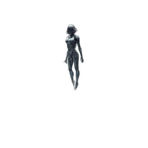 robot, creature, dress, hair transparent PNG cut-out