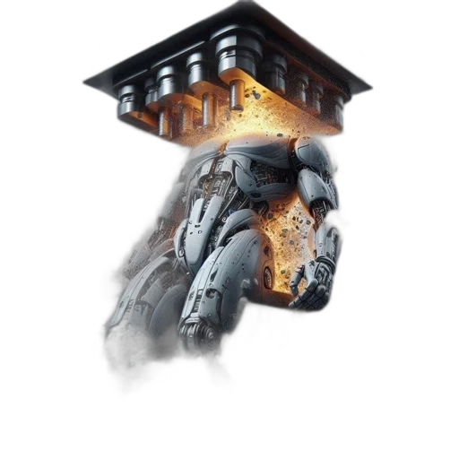 robot, building, mask, weapon transparent PNG cut-out