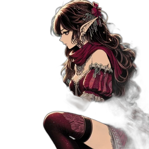 dress, fantasy art, concept art, comic book art transparent PNG cut-out