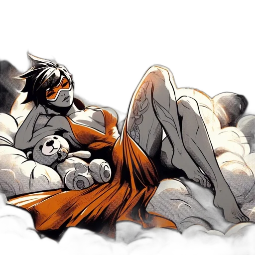 comic book art, concept art, cartoon, watercolor transparent PNG cut-out