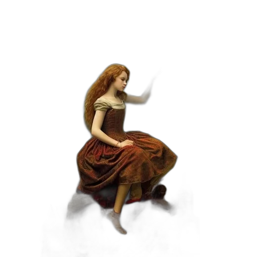 dress, staff, jewelry, hair transparent PNG cut-out