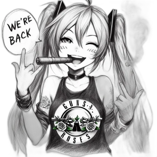 anime, cartoon, cyberpunk, vaporwave transparent PNG cut-out