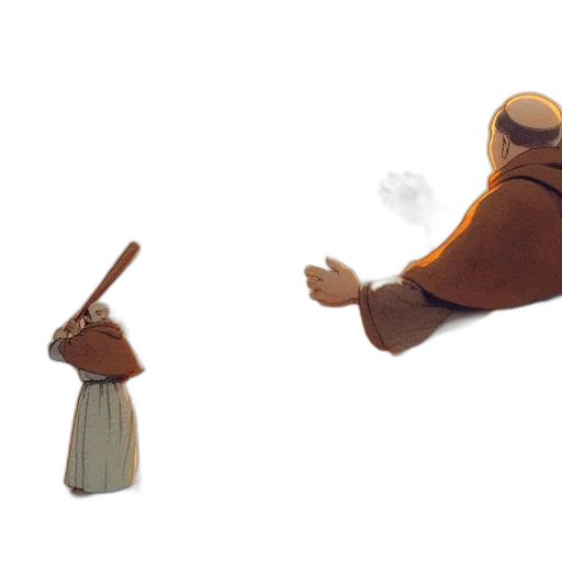 staff, hat, creature, dress transparent PNG cut-out