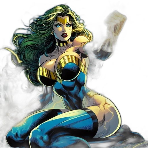 comic book art, concept art, fantasy art, empowered transparent PNG cut-out