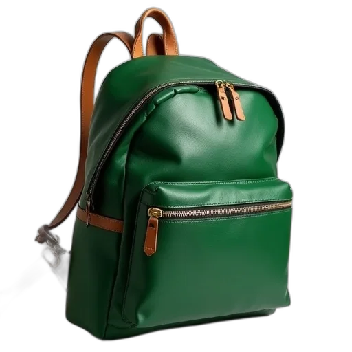 3d render, green, herstle, backpack transparent PNG cut-out