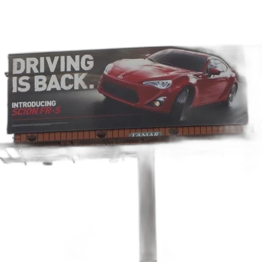 car, 3d render, billboard, scion transparent PNG cut-out