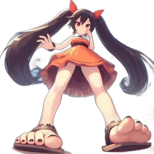 shoes, dress, staff, weapon transparent PNG cut-out