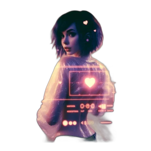 robot, dress, face, staff transparent PNG cut-out